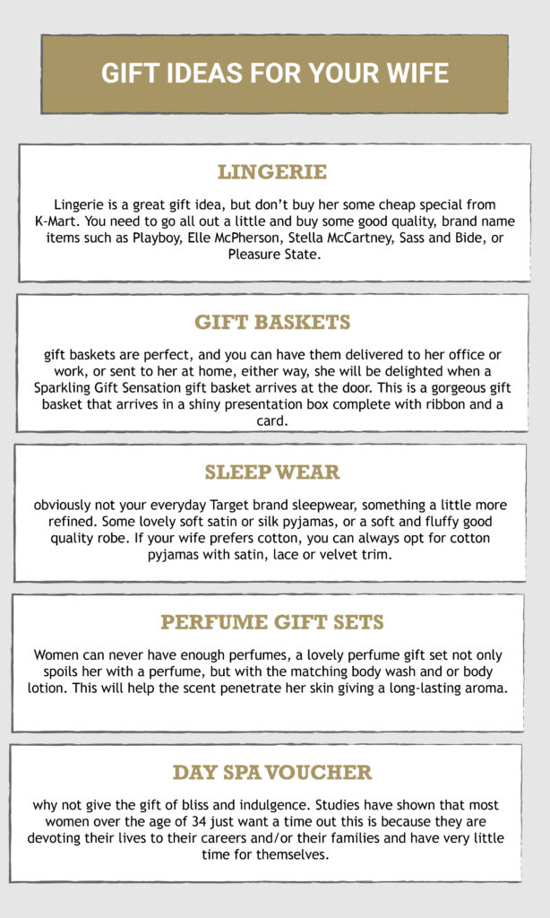 Gift ideas for your wife